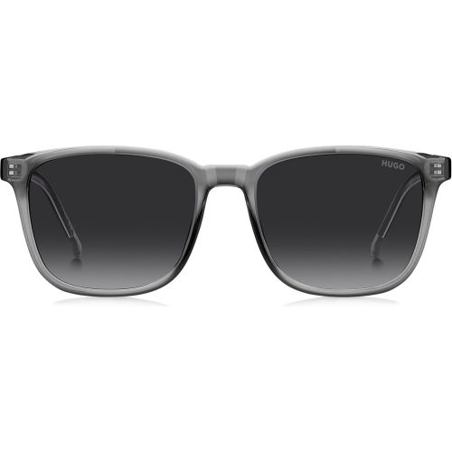 Lunettes de soleil en acétate gris avec armatures argentées - HUGO - Modalova