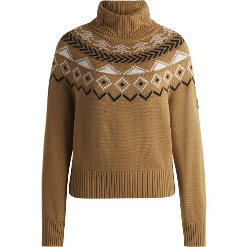 Pull d’équitation à col roulé et motif en maille - Boss - Modalova