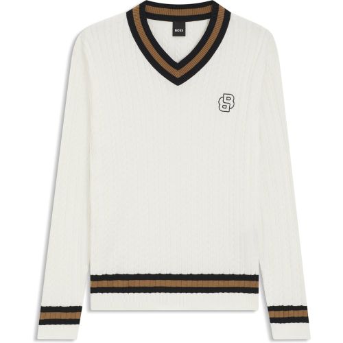 Pull d’équitation en coton à maille torsadée - Boss - Modalova