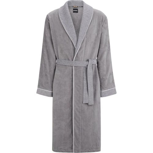 Peignoir en velours de coton avec logo brodé - Boss - Modalova