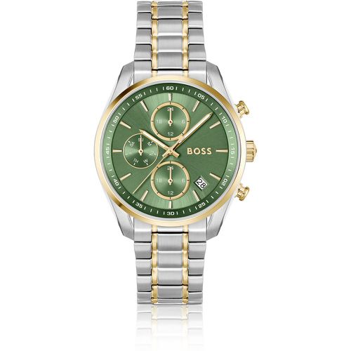 Montre bicolore avec cadran vert et bracelet à cinq maillons - Boss - Modalova