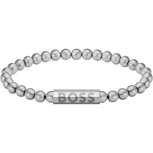 Bracelet chaîne argentée avec fermoir logoté - Boss - Modalova