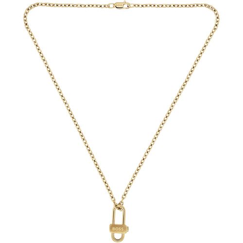 Collier façon or jaune clair avec pendentif cadenas - Boss - Modalova