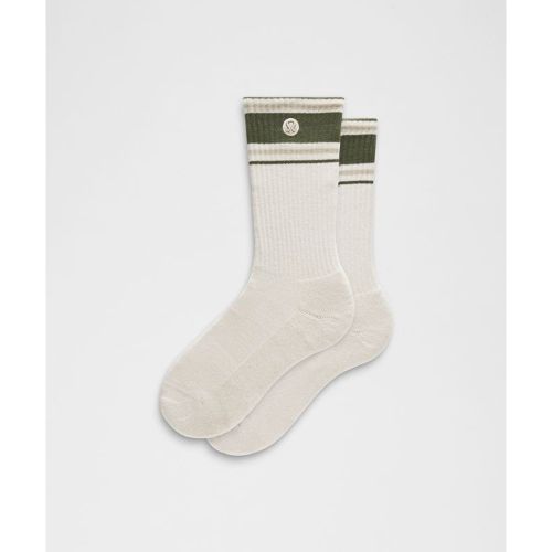 “ Chaussettes Daily Essential unisexes Rayures rÃ©tro â€“ Gris â€“ Taille L - lululemon - Modalova