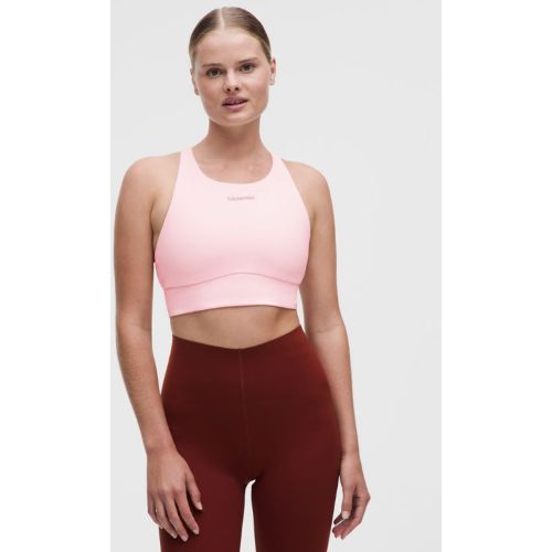 “ BrassiÃ¨re Energy longue Ã  encolure haute Maintien moyen, bonnets B-D Evolve Logos â€“ Rose â€“ Taille L - lululemon - Modalova