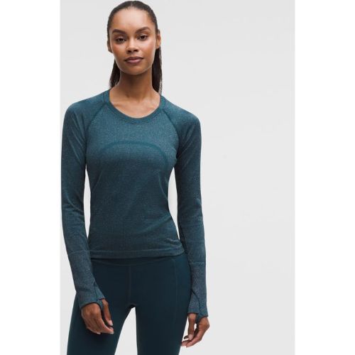 “ Haut manches longues Swiftly Tech 2.0 Longueur taille Sparkles â€“ Bleu â€“ Taille 10 - lululemon - Modalova