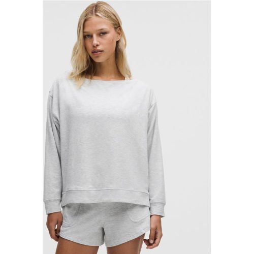 “ Haut BeCalm oversize Ã  manches longues et col bateaus â€“ Light Gris â€“ Taille M - lululemon - Modalova