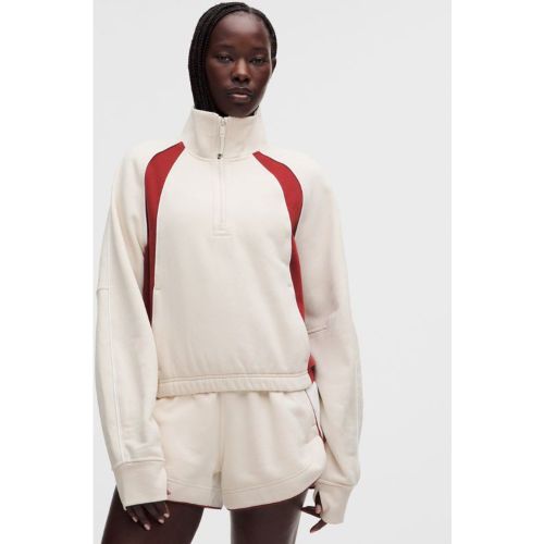 “ Sweat demi-zippÃ© dÃ©contractÃ© Scuba Colourblocks â€“ Rouge/Blanc â€“ Taille S - lululemon - Modalova