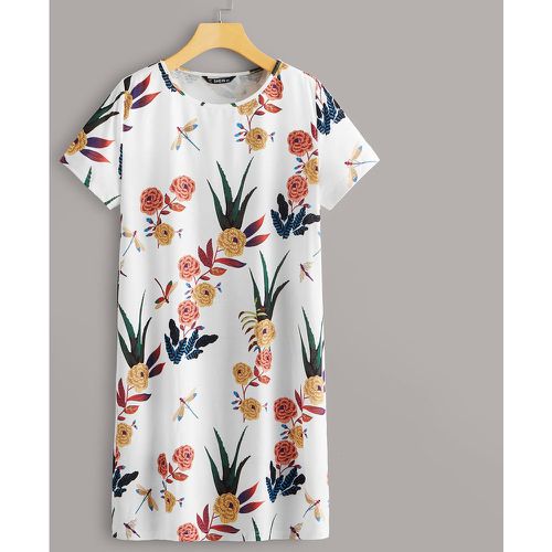 Robe t-shirt à imprimé floral - SHEIN - Modalova