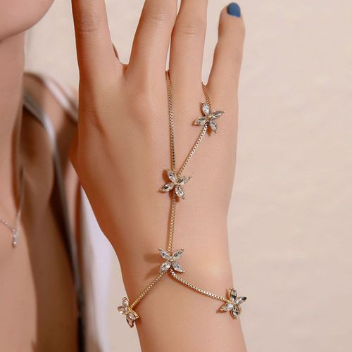 Bracelet avec détail floral avec anneau - SHEIN - Modalova