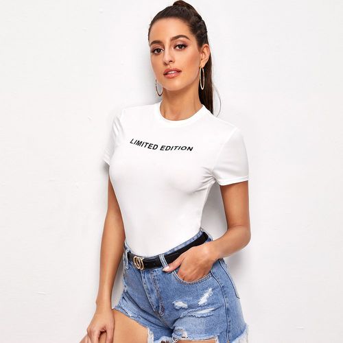 T-shirt à imprimé slogan - SHEIN - Modalova
