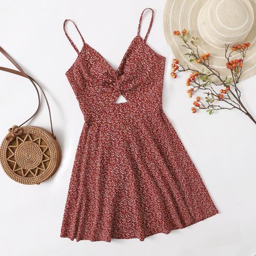 Robe fleurie avec nœud - SHEIN - Modalova