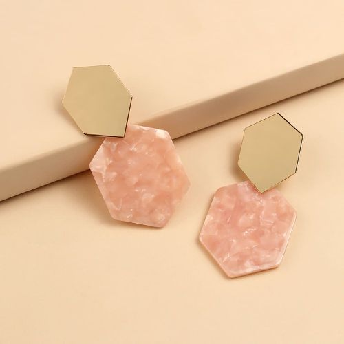 Boucles d'oreilles géométriques en acrylique - SHEIN - Modalova