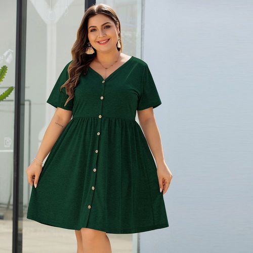 Robes grande taille Avec boutons devant Casual Unicolore - SHEIN - Modalova