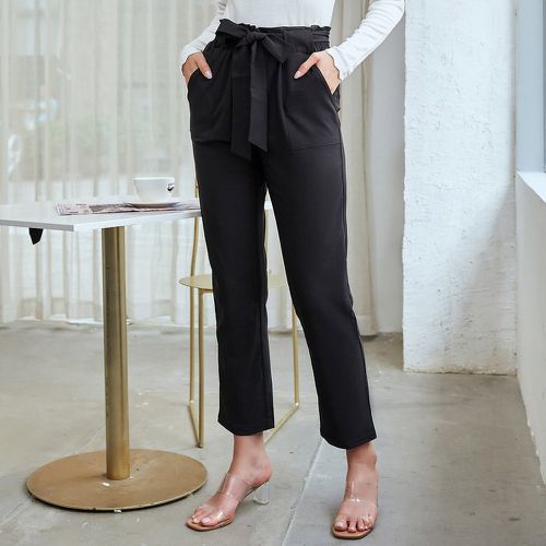 Pantalon à taille froncée avec ceinture et poches - SHEIN - Modalova