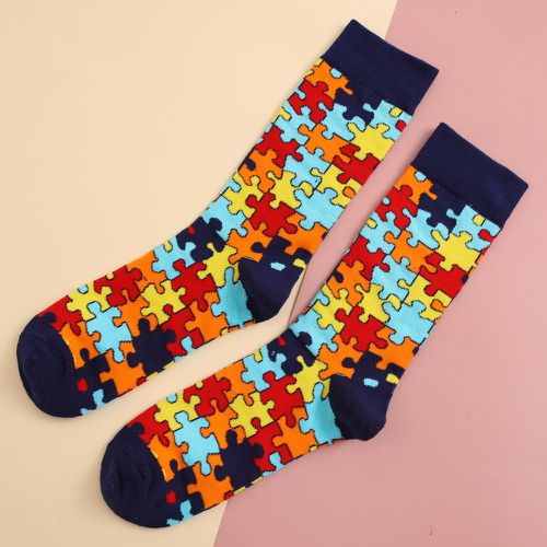 Chaussettes avec blocs de couleur - SHEIN - Modalova