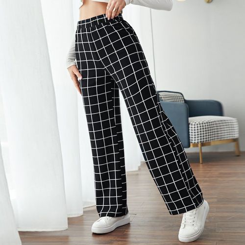 Pantalon à carreaux avec taille élastique - SHEIN - Modalova