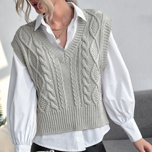 Pull sans manches en tricot torsadé (sans blouse) - SHEIN - Modalova