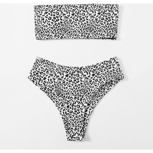 Bikini bandeau à imprimé léopard - SHEIN - Modalova
