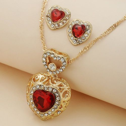 Pièces Set de bijoux à cœur à strass - SHEIN - Modalova