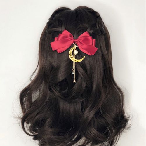 Pince à cheveux avec nœud et pendentif lune - SHEIN - Modalova