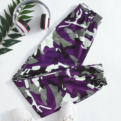 Pantalon de survêtement avec motif camouflage et taille élastique - SHEIN - Modalova