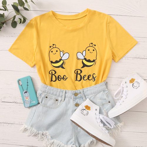 T-shirt avec imprimé abeilles - SHEIN - Modalova