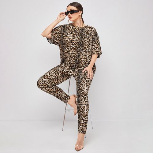 Ensemble t-shirt léopard et legging - SHEIN - Modalova