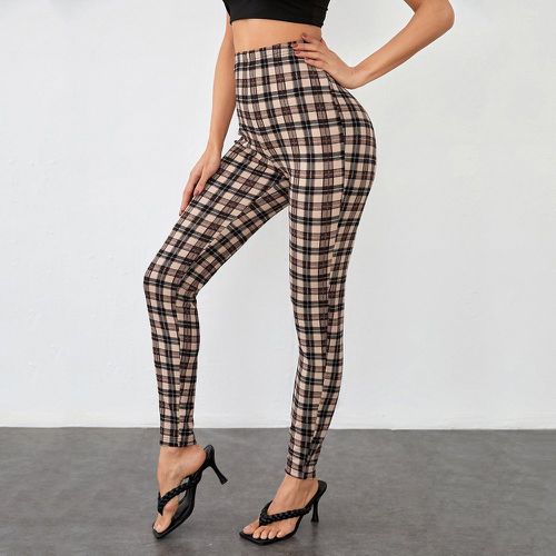 Pantalon skinny à imprimé carreaux - SHEIN - Modalova