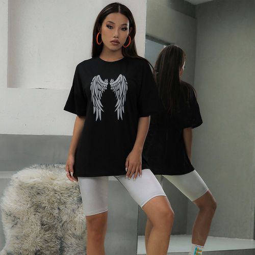 T-shirt oversize avec imprimé réfléchissant - SHEIN - Modalova