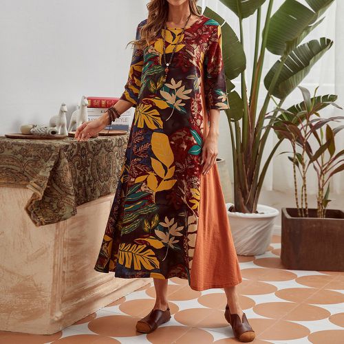 Robe tunique avec imprimé plante - SHEIN - Modalova