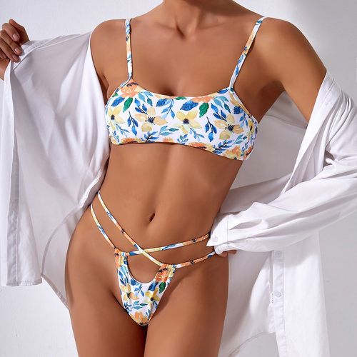 Bikini avec imprimé aléatoire fleuri - SHEIN - Modalova