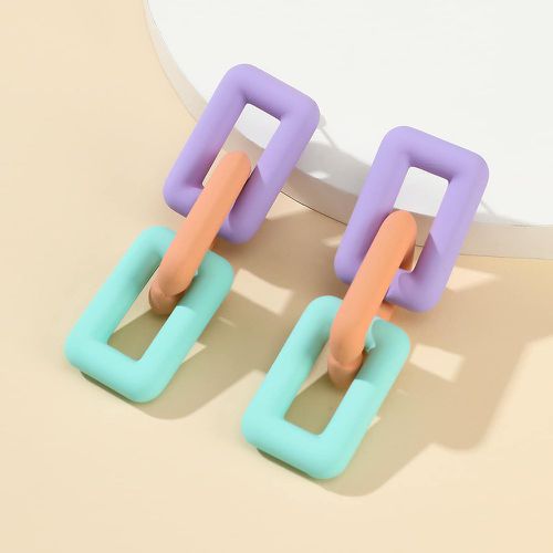 Boucles d'oreilles à blocs de couleurs design géométrique - SHEIN - Modalova