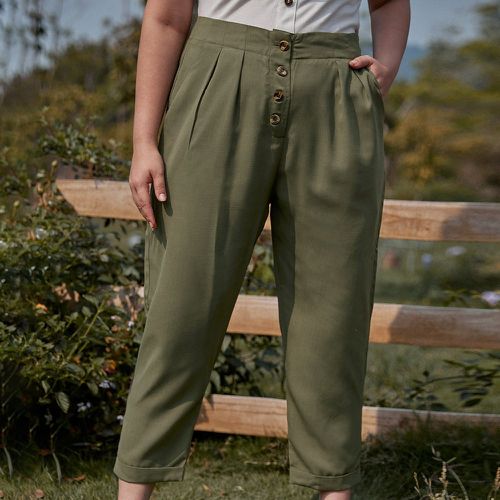 Pantalon avec poche et boutons - SHEIN - Modalova