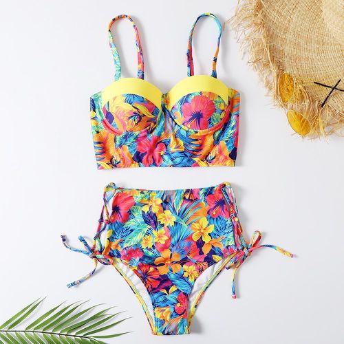 Bikini fleuri à motif de tropical - SHEIN - Modalova