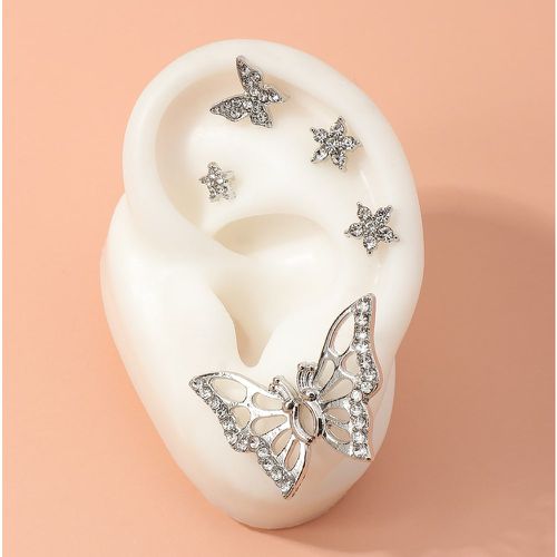 Pièces Boucles d'oreilles à design papillon avec strass - SHEIN - Modalova