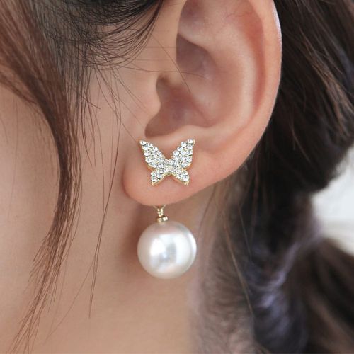 Paire Boucles d'oreilles avec papillon à perles - SHEIN - Modalova