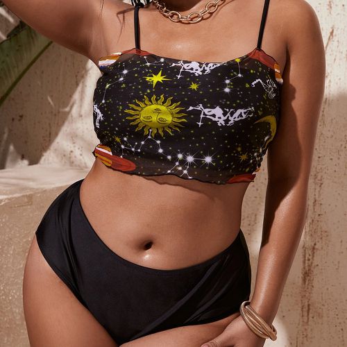 Bikini en tulle à imprimé galaxie - SHEIN - Modalova