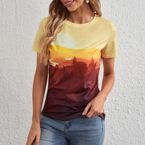 T-shirt avec imprimé paysage - SHEIN - Modalova