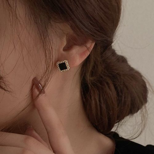 Clous d'oreilles géométriques à perles - SHEIN - Modalova