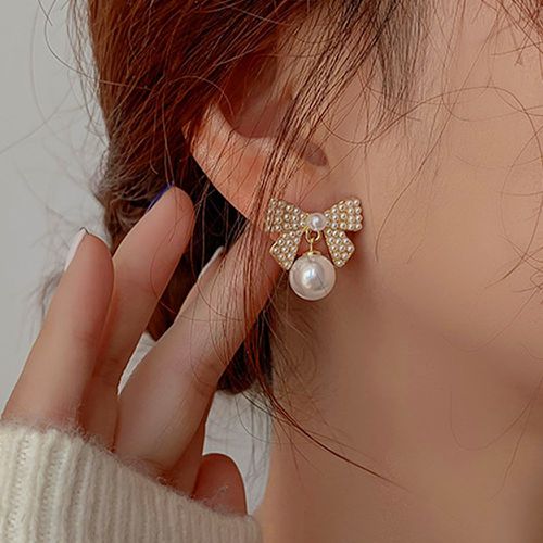 Pendants d'oreilles avec nœud à perles - SHEIN - Modalova