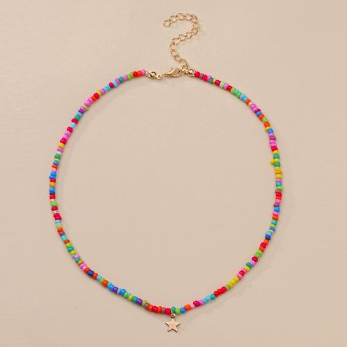 Collier perlé multicolore - SHEIN - Modalova