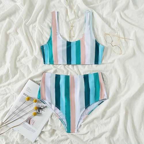 Bikini avec rayures colorées - SHEIN - Modalova