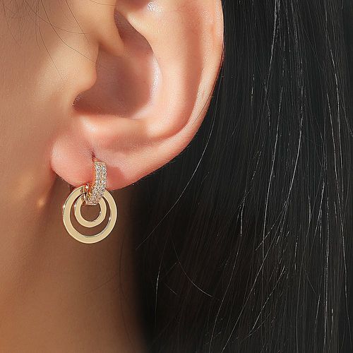 Boucles d'oreille ronds avec zircone cubique - SHEIN - Modalova