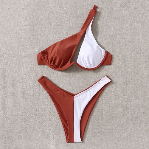 Bikini asymétrique bicolore - SHEIN - Modalova