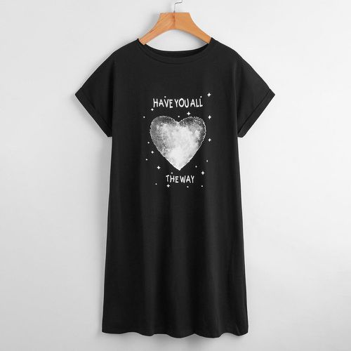 Robe t-shirt à imprimé cœur - SHEIN - Modalova