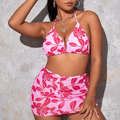 Pièces Bikini à imprimé tropical avec cache-maillot - SHEIN - Modalova