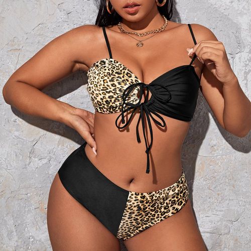 Bikini léopard à nœud taille haute - SHEIN - Modalova