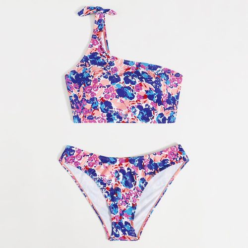 Bikini à imprimé floral aléatoire asymétrique - SHEIN - Modalova