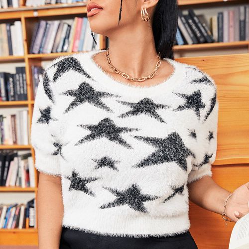 Top en tricot à imprimé étoile duveteux - SHEIN - Modalova